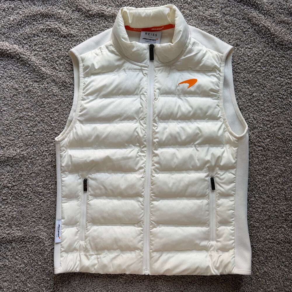 REISS x McLaren F1 Hybrid Quilt Knit Gilet White Women’s US 6 / EU 38 / UK 10